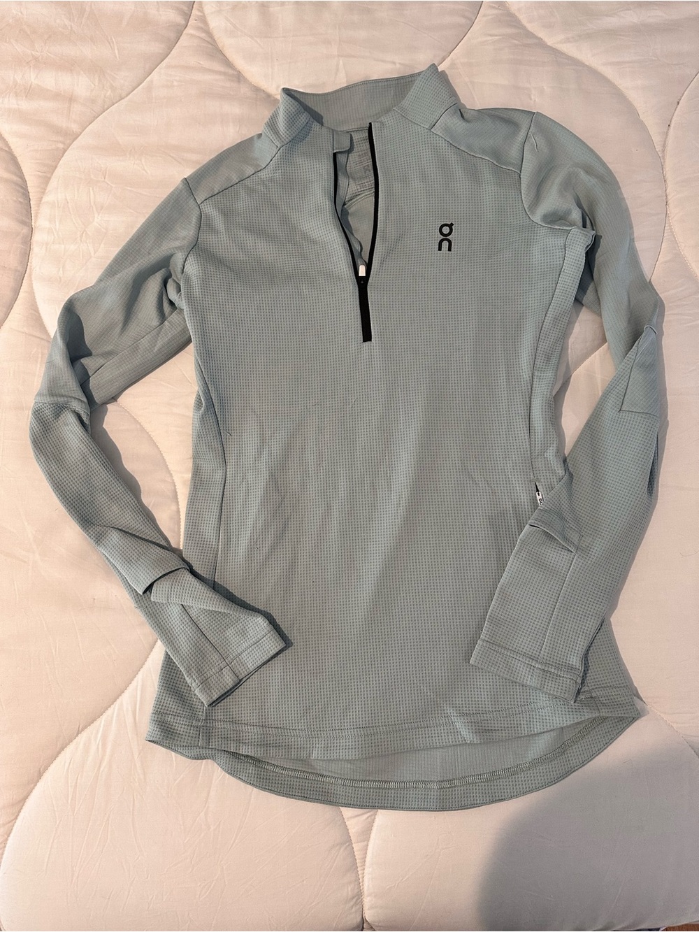 On Running Climate Shirt Women's Light Blue Half-Zip Performance Top